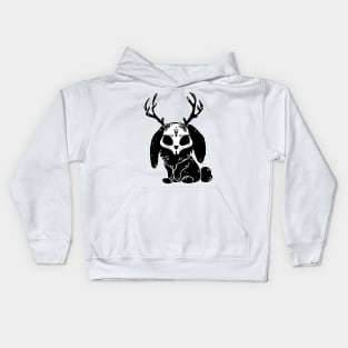 Rabbit Deer creepy cute ink animal Kids Hoodie